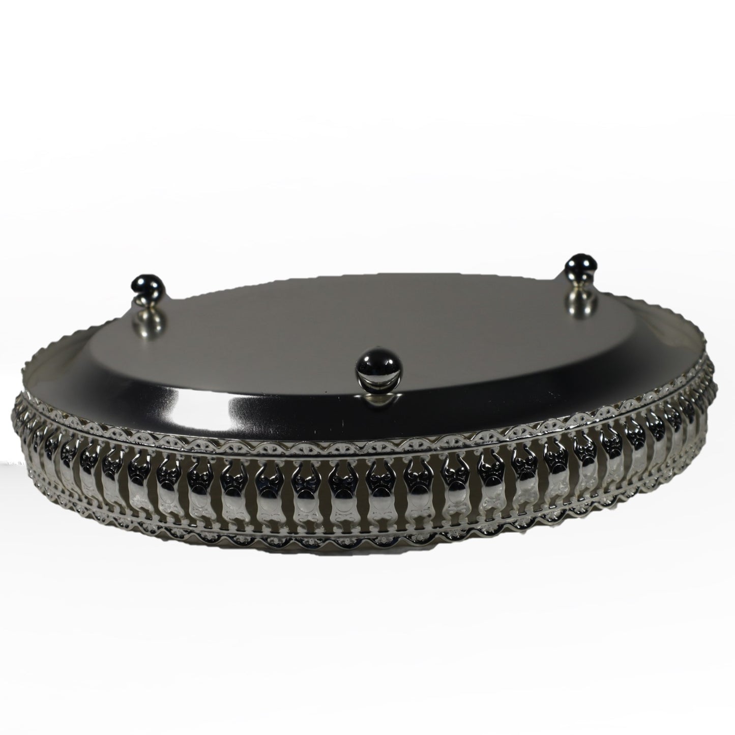 (ITN) German Silver Round Flower Gift Items SKU4012