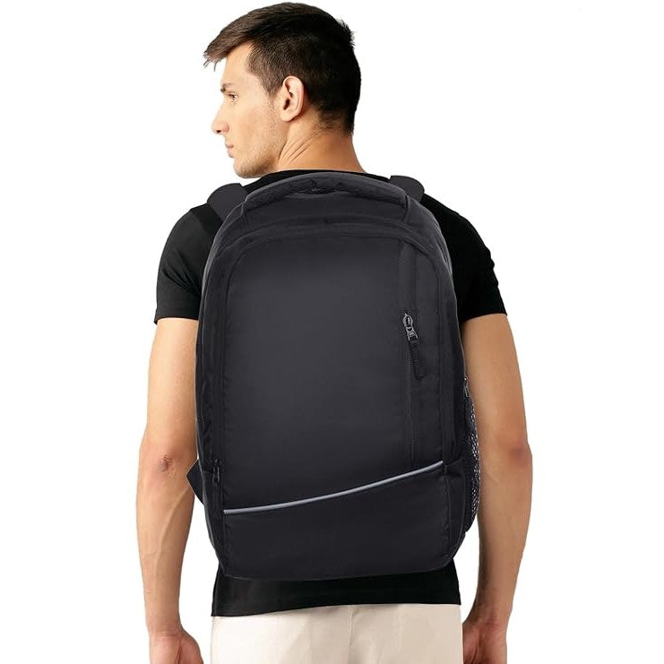 ITN BAG Unisex Nylon Polyester Backpack | Spacious Multi-Compartment Bag with | Lightweight | Ideal for professionals | Durable Backpack (Black)