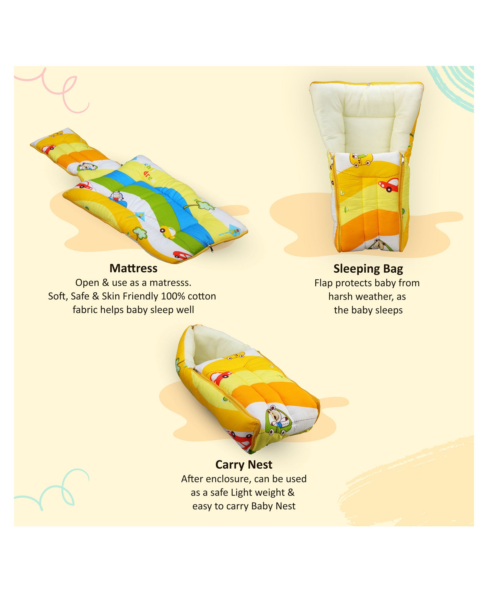 This baby travel bed can be use indoor and outdoor and easy to install and Carry during travelling