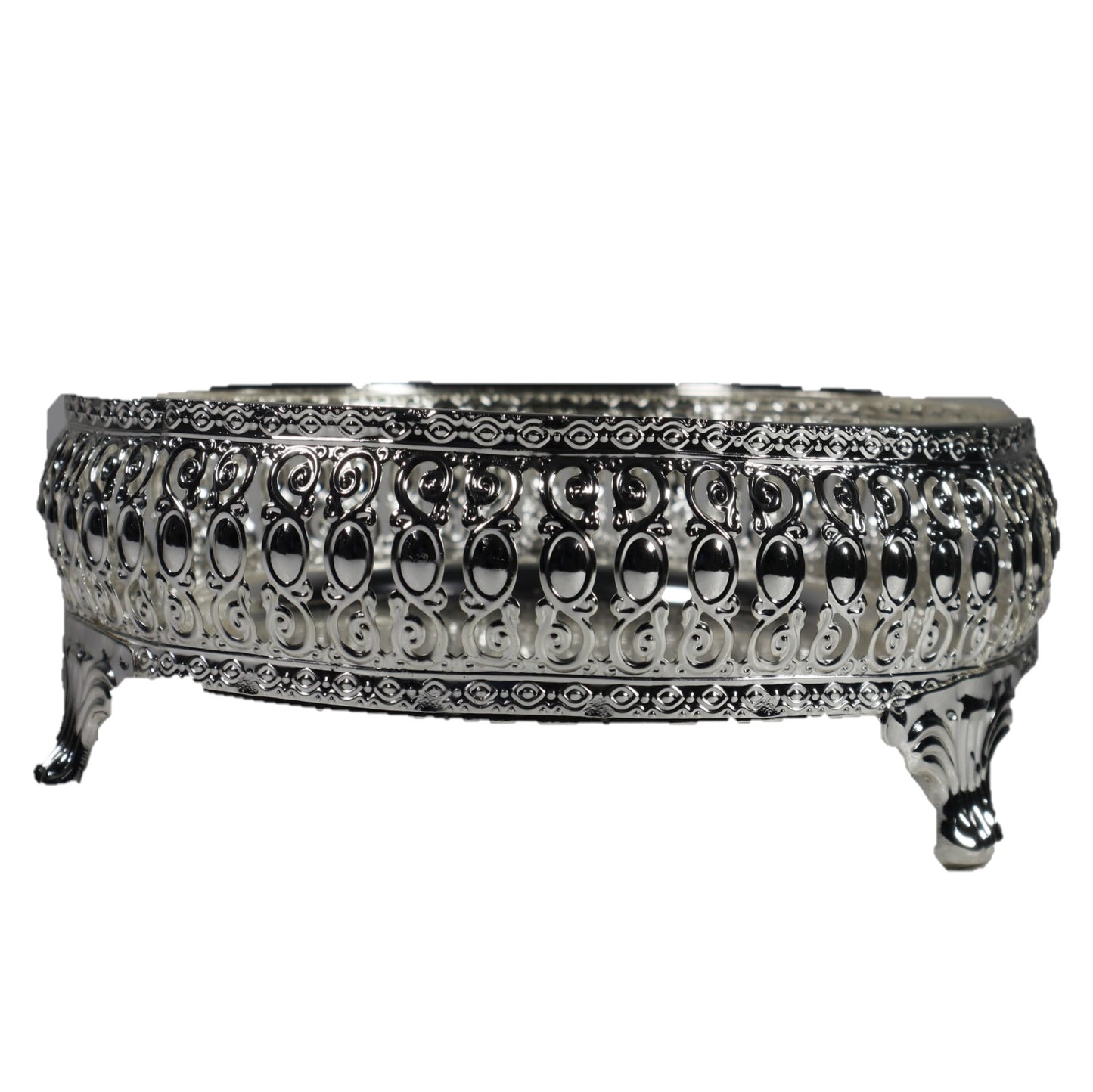(ITN) Round Germen Silve Trays for Pooja Plate Gift SKI1010