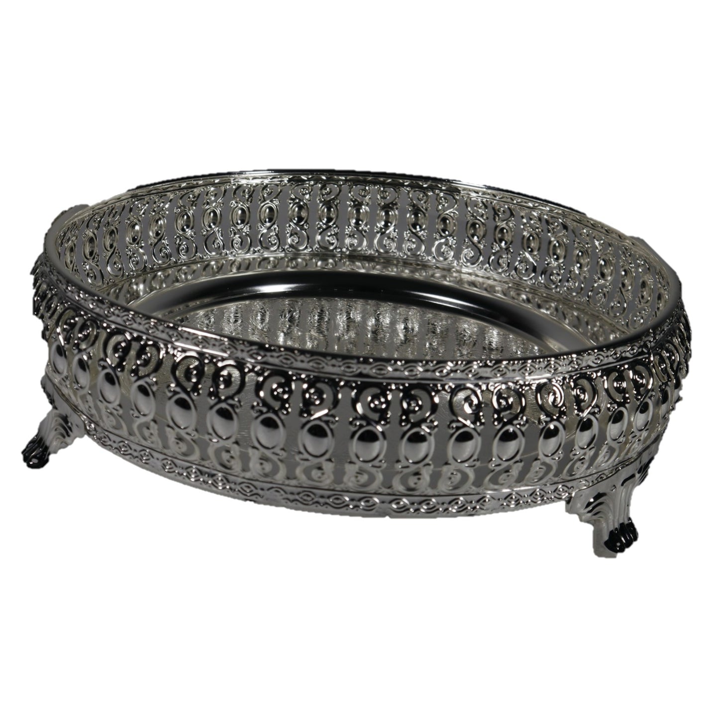 (ITN) Round Germen Silve Trays for Pooja Plate Gift SKI1010