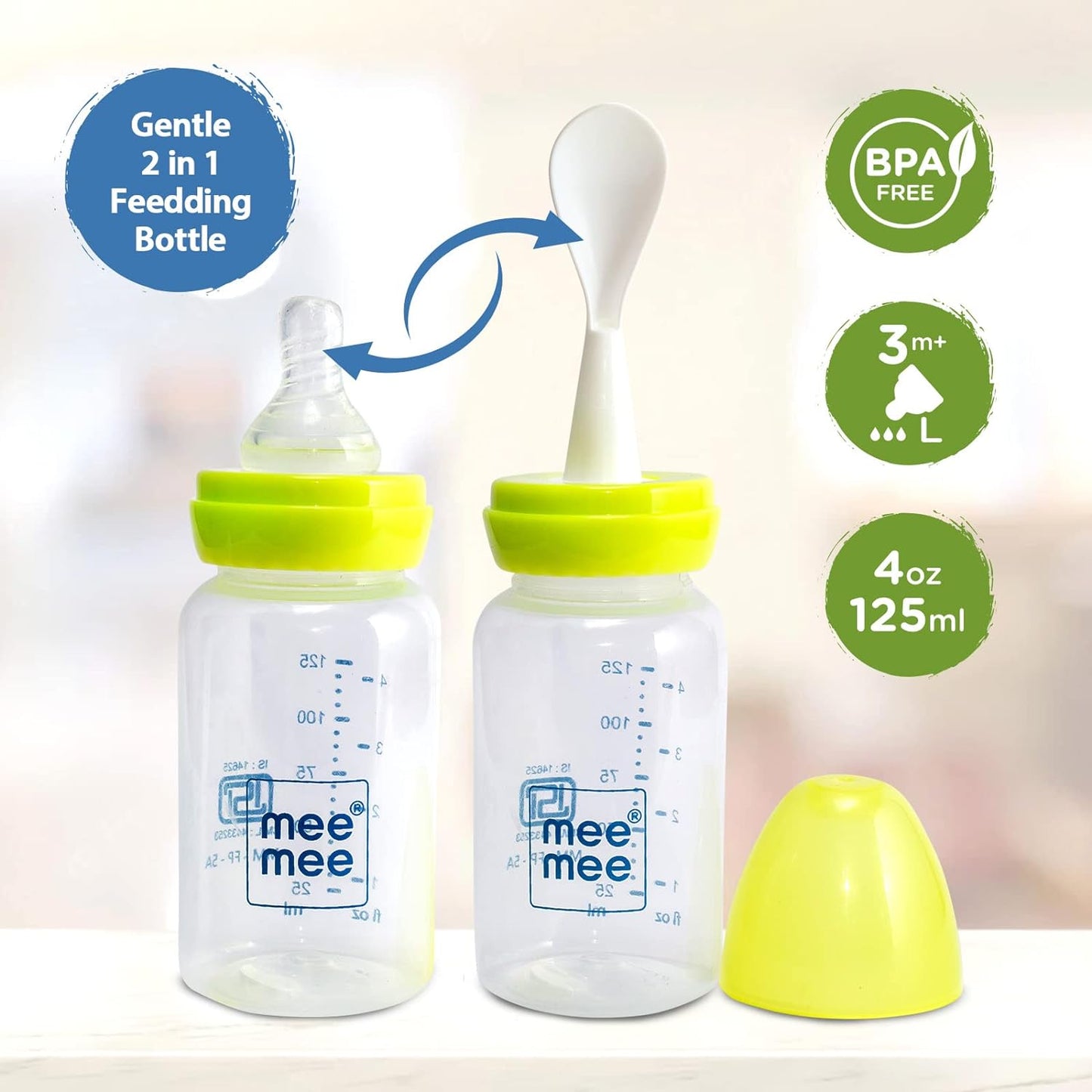 Easy to squeeze bottle with removable spoon make feeding simple precise and mess free
