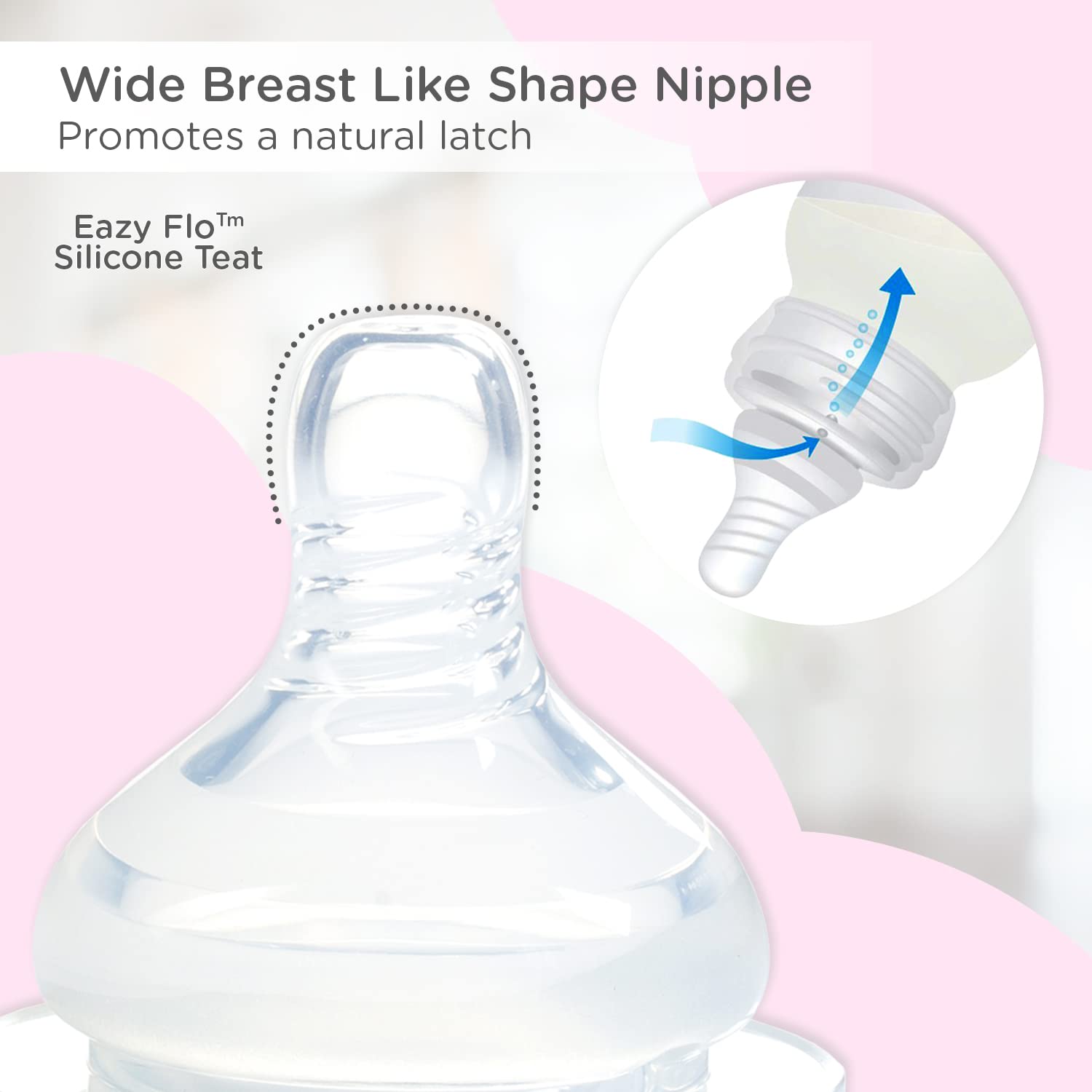 a soft nipple that mimics breastfeeding