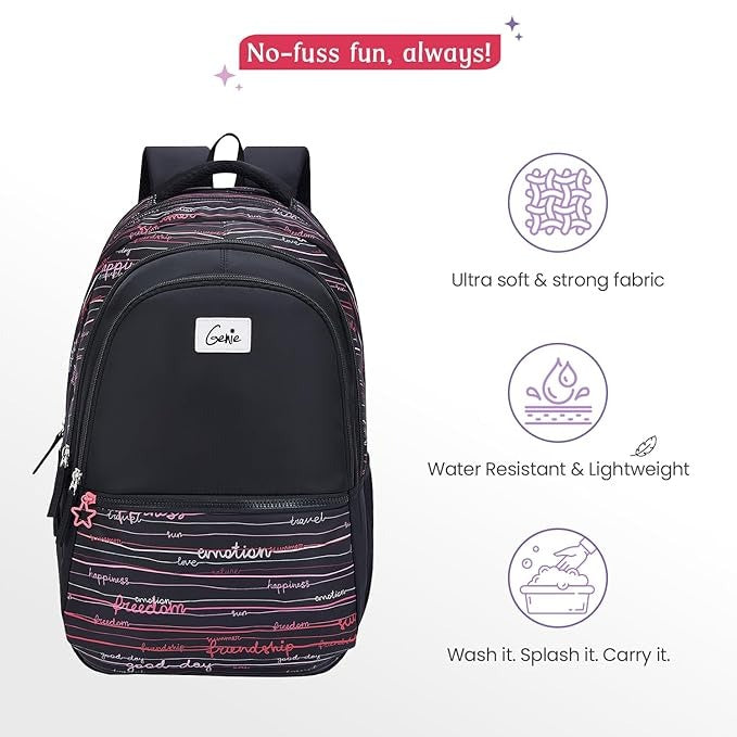 Genie Ocean School Backpack with Rain Cover for Girls SKU80317