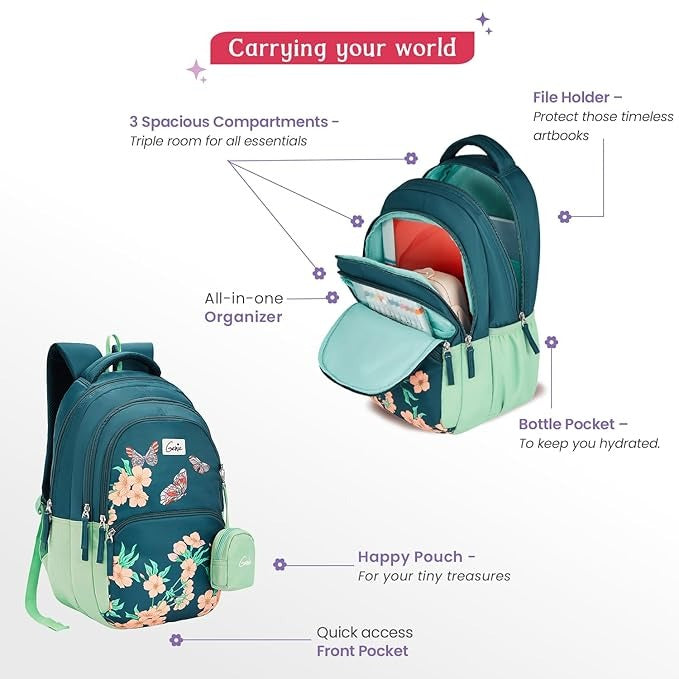 Genie Lilac School Backpack for Girls SKU12144