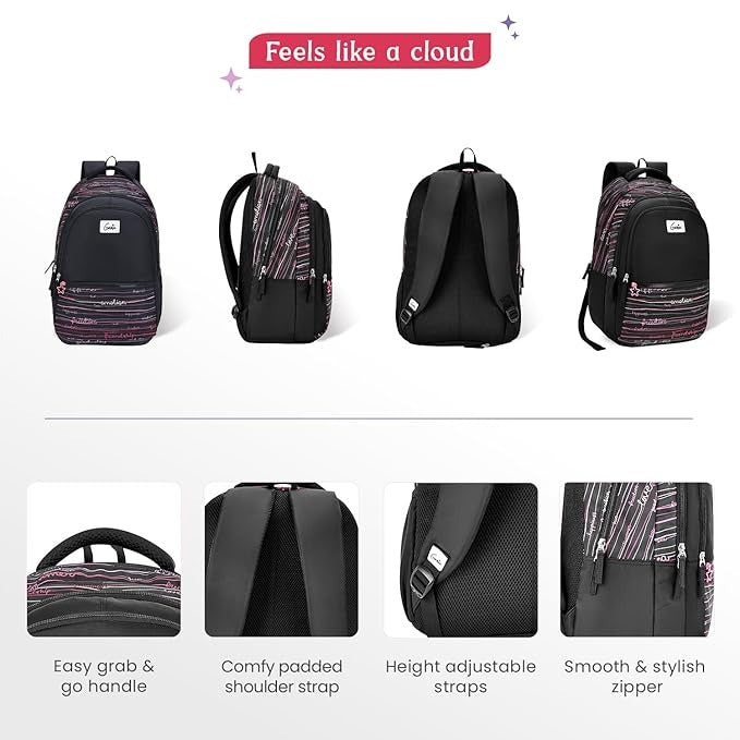 Genie Ocean School Backpack with Rain Cover for Girls SKU80317