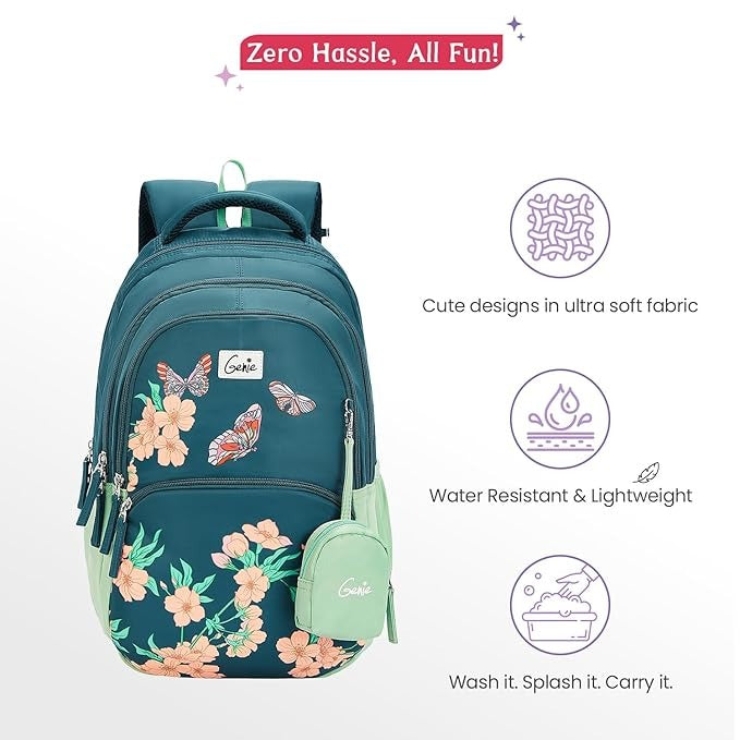 Genie Lilac School Backpack for Girls SKU12144