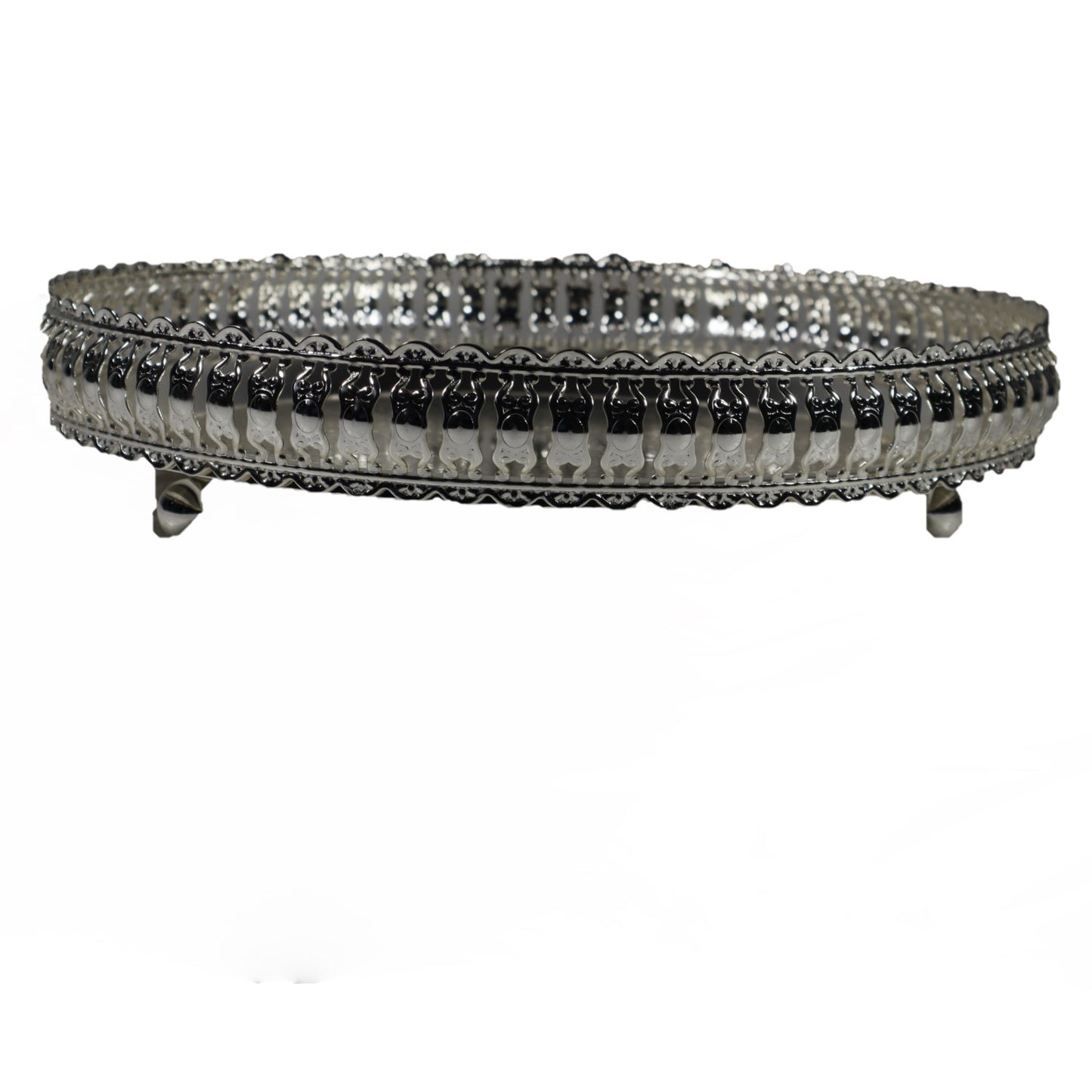(ITN) German Silver Round Flower Gift Items SKU4012