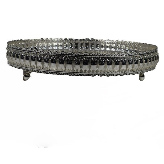 (ITN) German Silver Round Flower Gift Items SKU4012