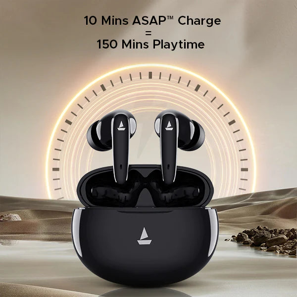 These wireless earbuds provide 50 HRS of playback time, letting you enjoy your favorite tunes all day long.