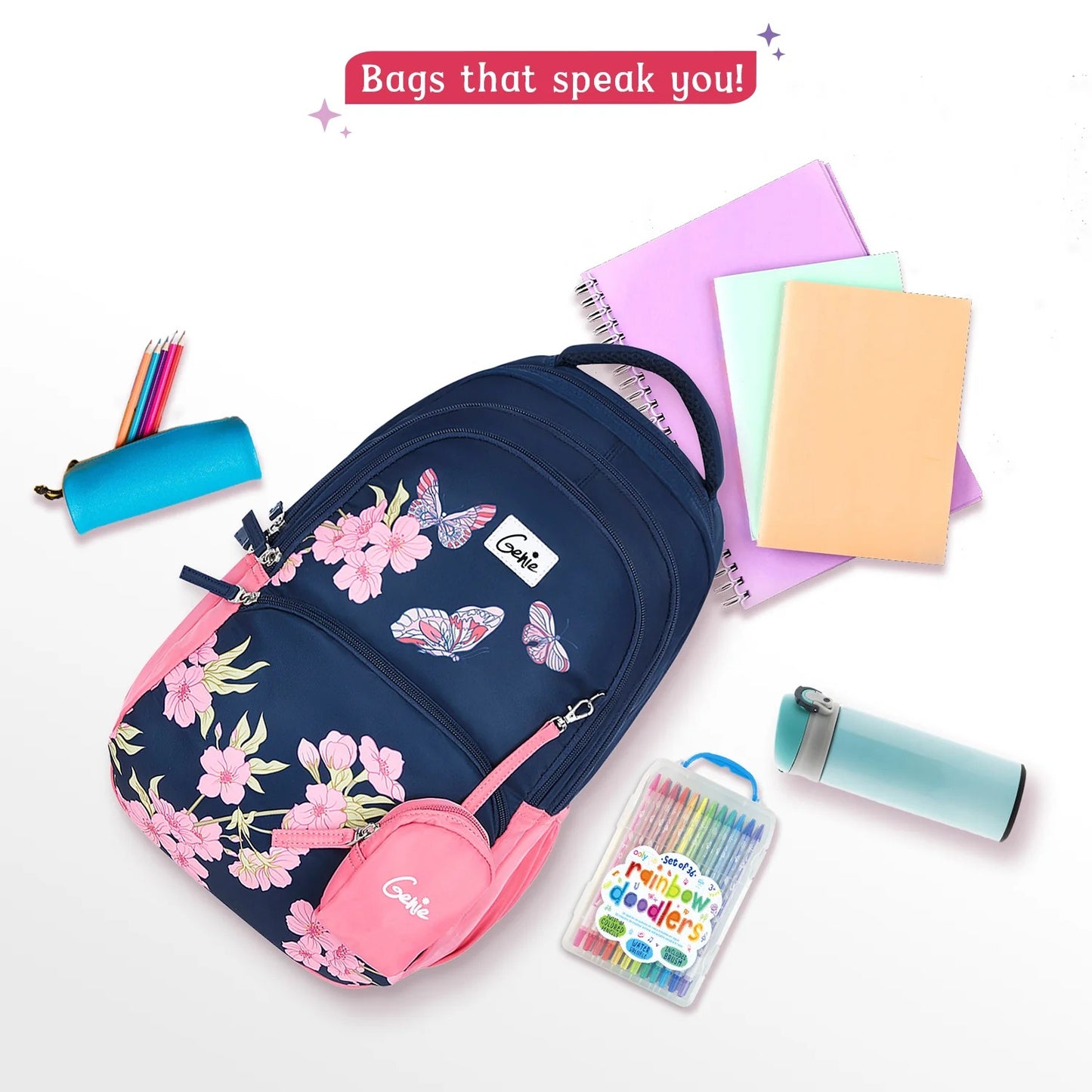 Genie Lilac School Backpack for Girls SKU74197