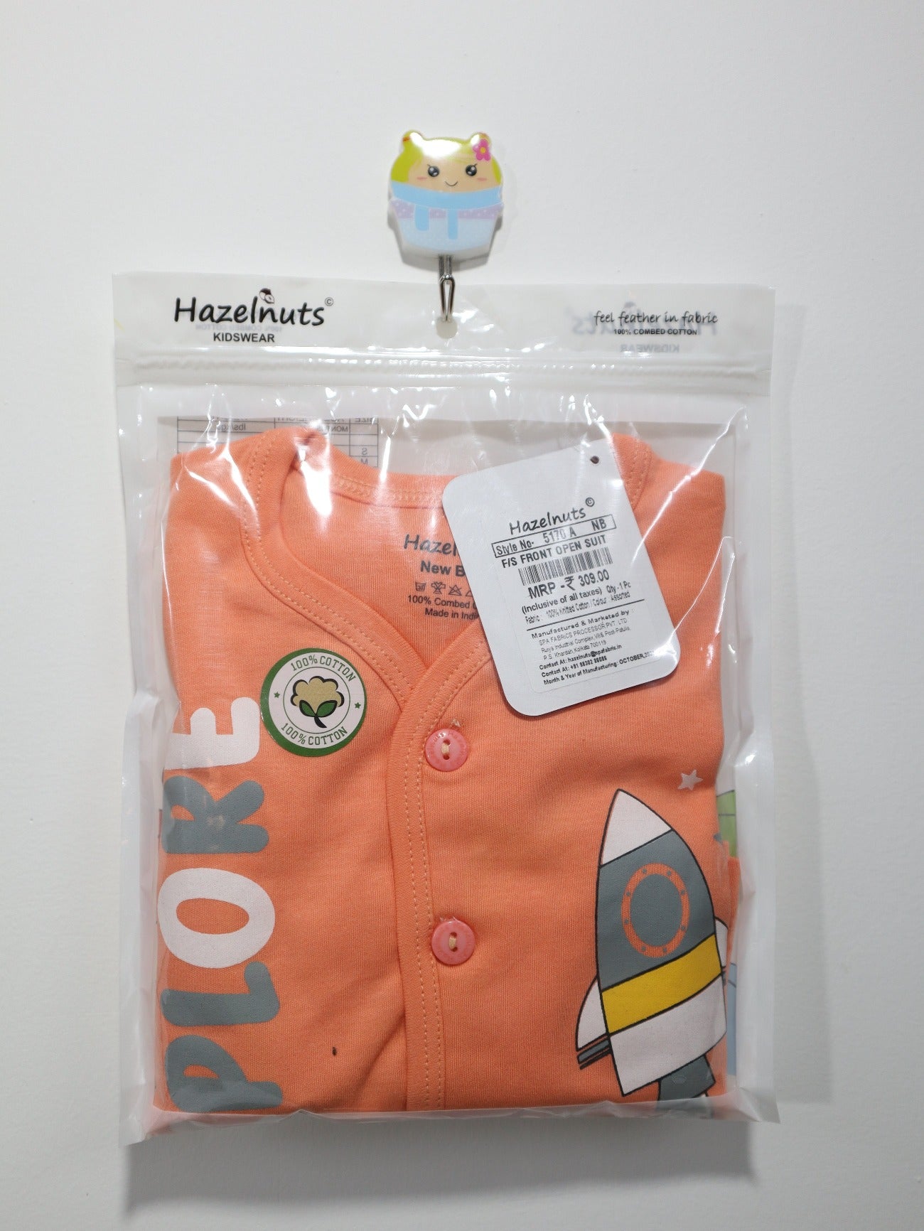 orange colour unisex clothing set