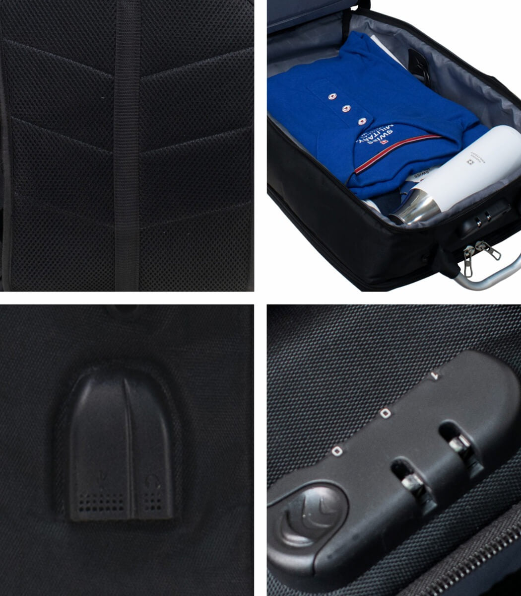 Swiss Military Sling Bag, Black, Laptop Backpack,Notebook Compartment.Zipper Accessories Pocket. ,Adjustable Backpack Straps