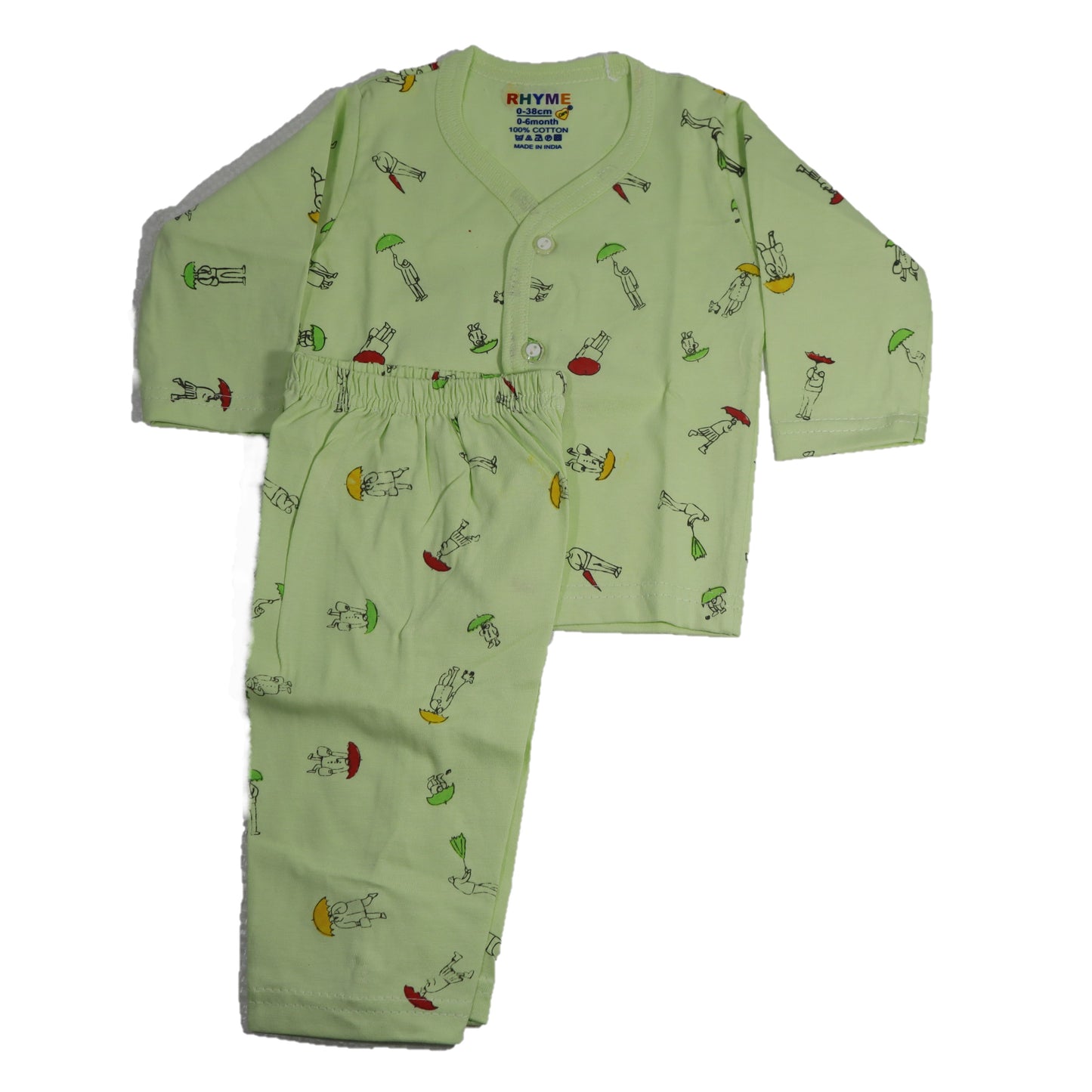 Green colour summer dress for new born baby
