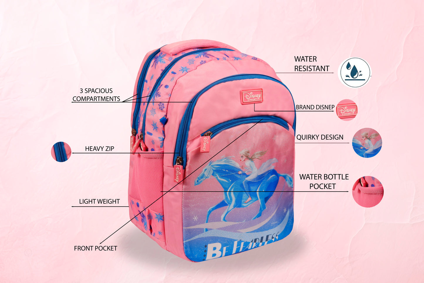 Priority Disney Princess School bag with Free Pouch SKU141242