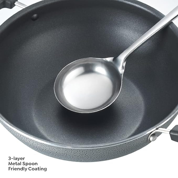 Omega Select Plus Non Stick Round Base Kadhai with Lid is an essential addition to your kitchen