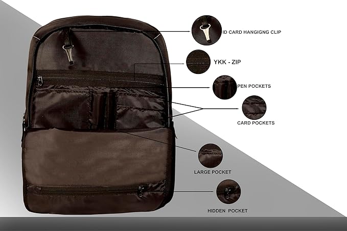 RADG BAG Rock Black Unisex Nylon Polyester Backpack | Spacious Multi-Compartment Bag | Lightweight | Ideal for professionals | Durable Backpack (Black)