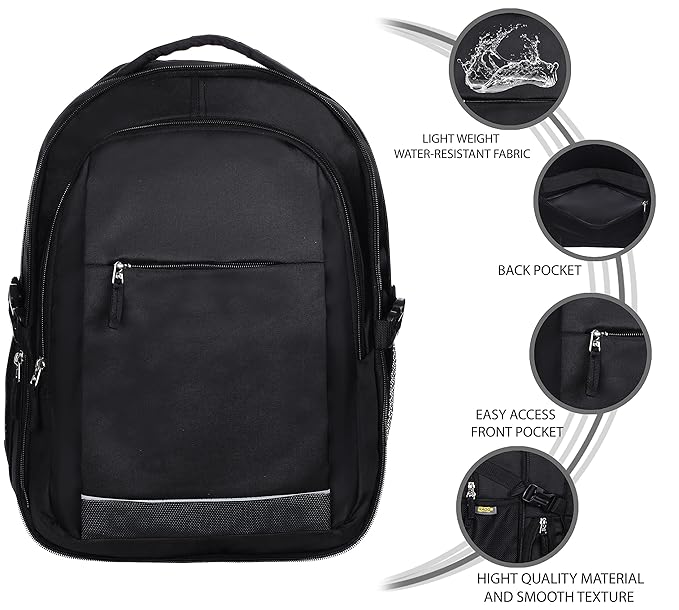 RADG BAG Everest (Black) Unisex Backpack | Spacious Multi-Compartment Bag | Lightweight | Ideal for professionals | Durable Backpack