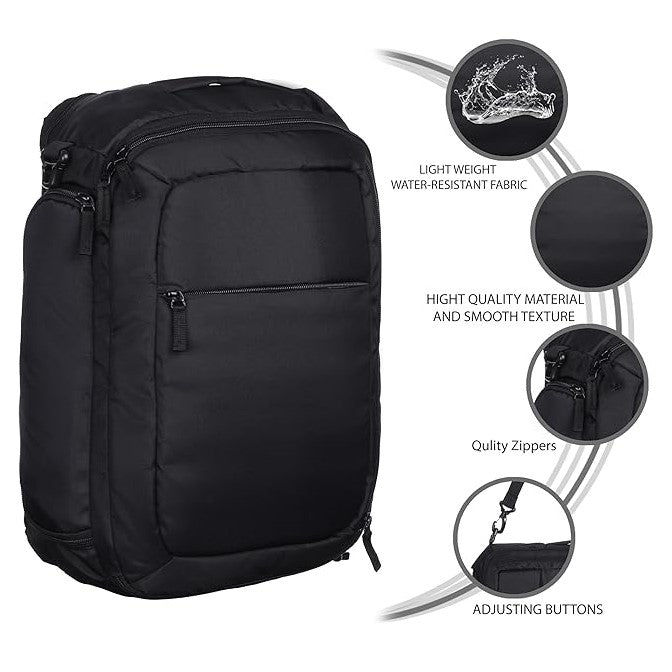 RADG BAG Briefpack Backpack | Spacious Multi-Compartment Bag 3 IN 1 USE | Lightweight | Ideal for professionals | Durable Daily Backpack (Black)