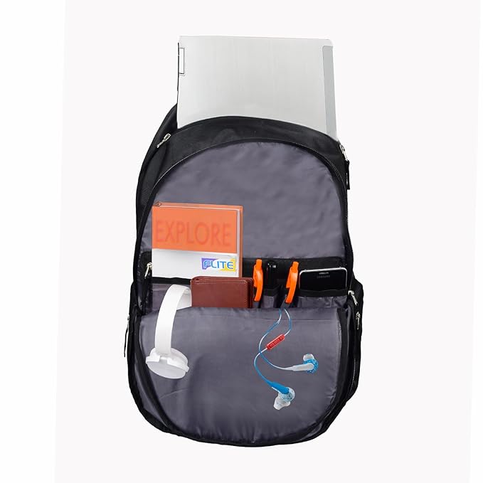 RADG BAG Archstone Unisex Polyester Backpack | Spacious Multi-Compartment Bag | Lightweight | Ideal for professionals | Durable Backpack (Black)