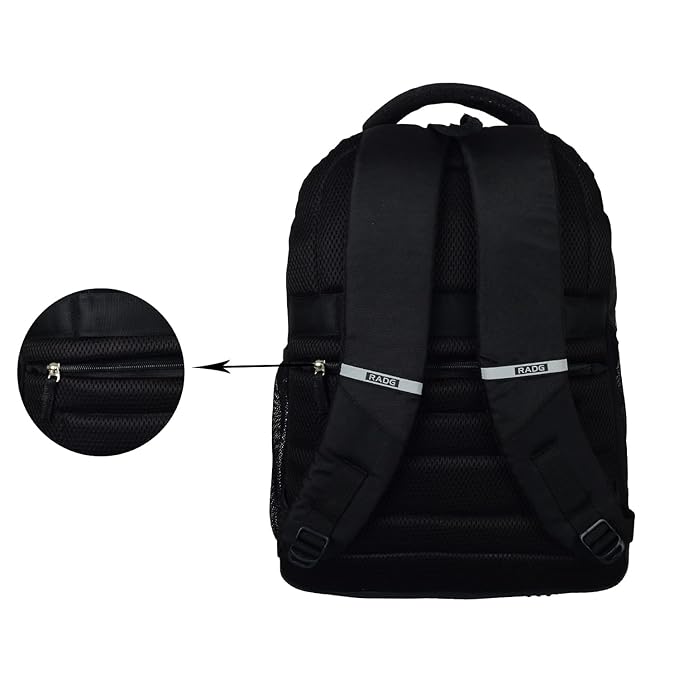 RADG BAG Archstone Unisex Polyester Backpack | Spacious Multi-Compartment Bag | Lightweight | Ideal for professionals | Durable Backpack (Black)