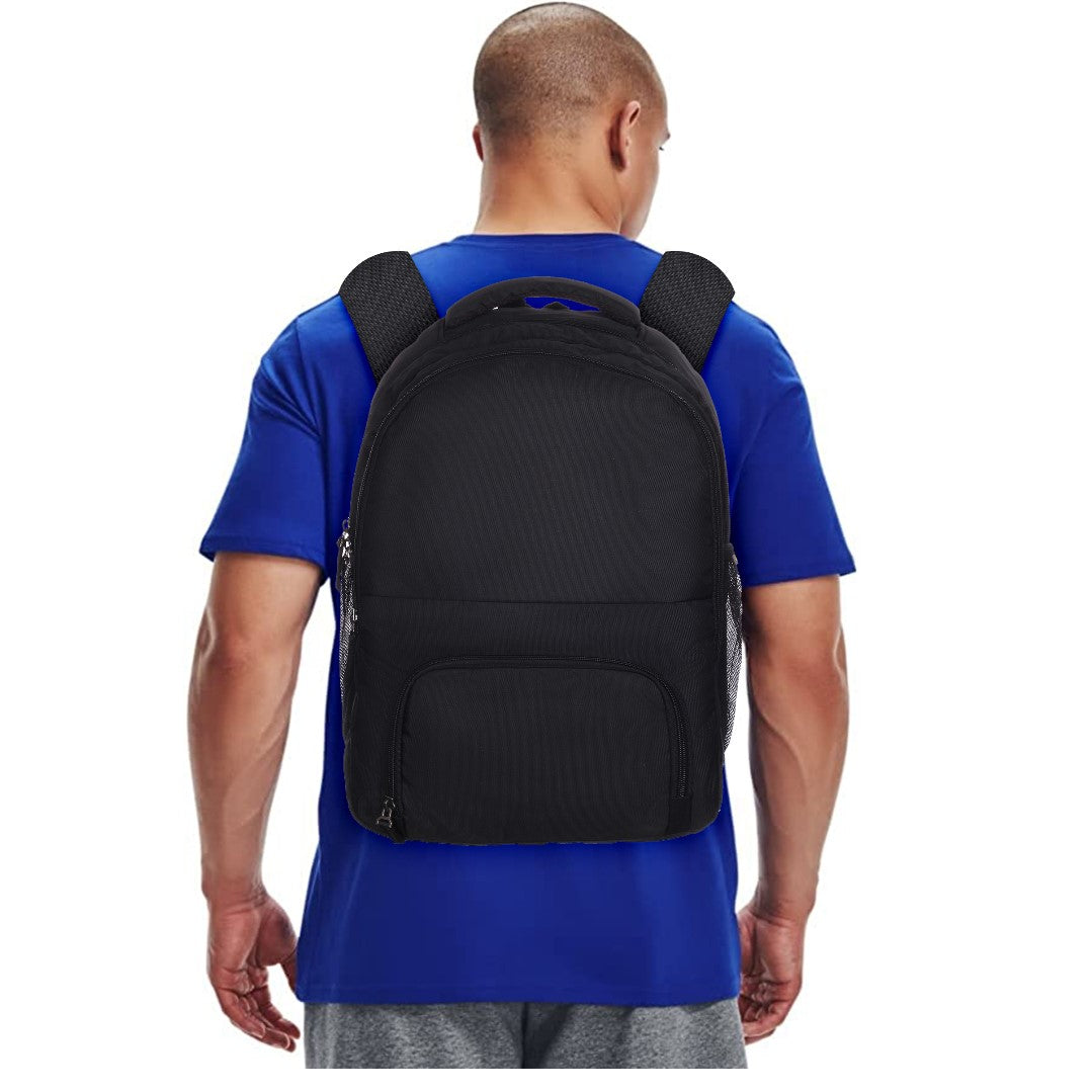 RADG BAG Stellar Unisex Nylon Polyester Backpack | Spacious Multi-Compartment Bag with Rain cover | Lightweight | Ideal for professional| Durable Backpack (Black)
