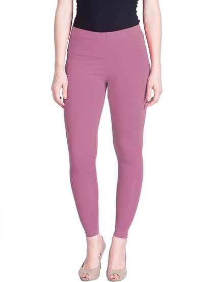 Lyra Women's Ankle Length  Leggings L-158 (ROSY)