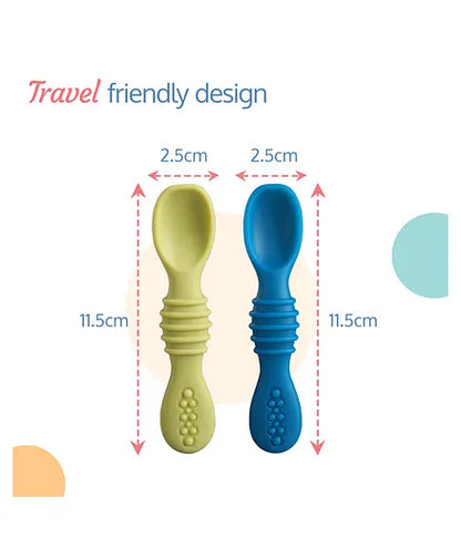 Has soft silicone tip comfortable for little mouths and soft tips are gentle on gums