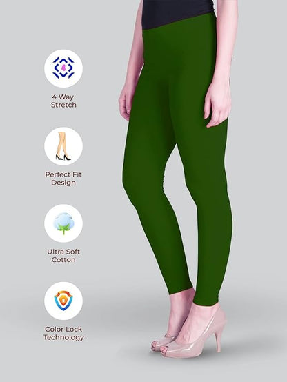 Lyra Women's Ankle Length Leggings 140 (BASIL GREEN)