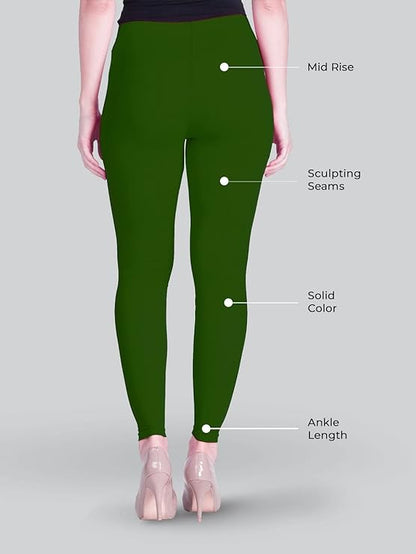 Lyra Women's Ankle Length Leggings 140 (BASIL GREEN)