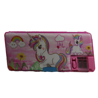 (ITN) Unicorn Magnetic Pencil Box with Girls  for School SKU6548