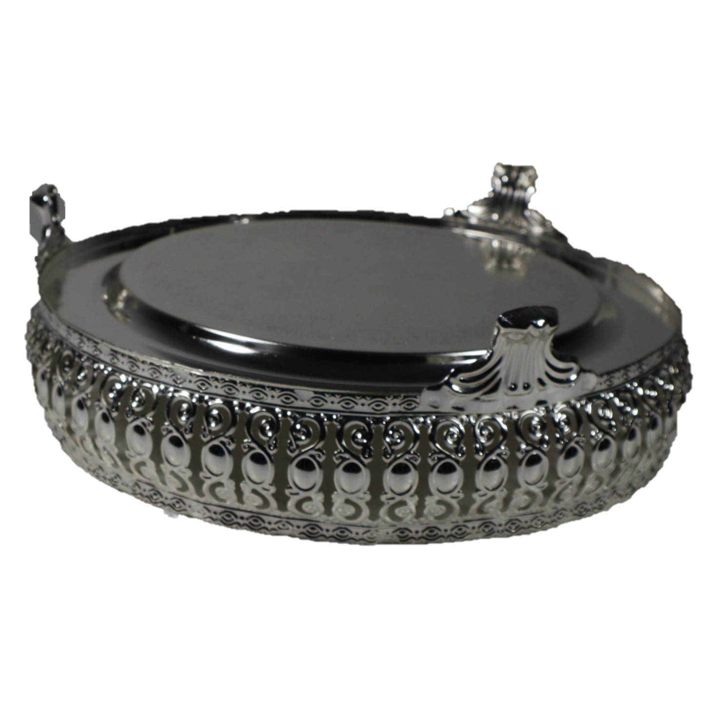 (ITN) Round  Germen Silve Trays for Pooja Plate Gift SKI1010