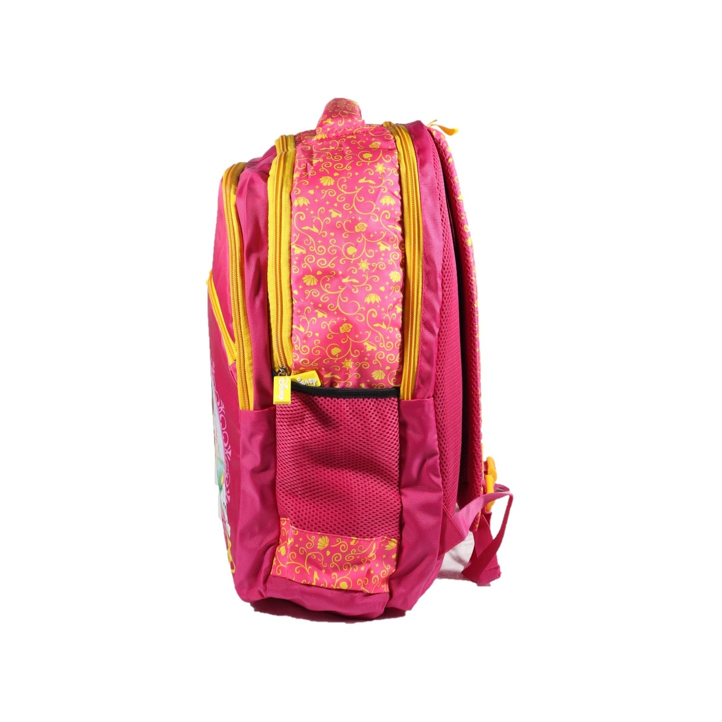 pink and yellow  school bag