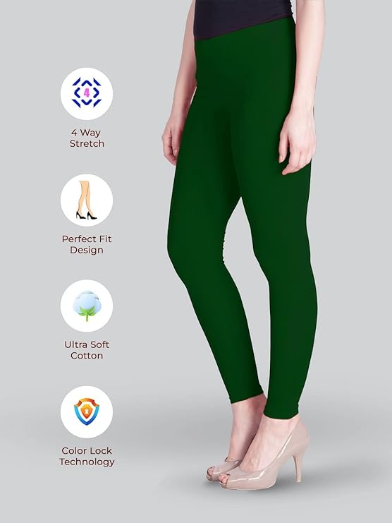 Lyra Women's Ankle Length Leggings L-58 (FOURLEAF GREEN)