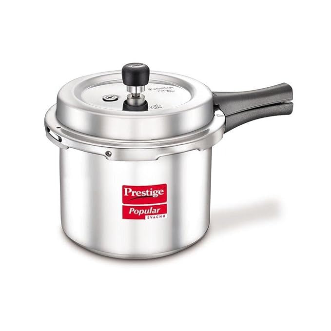 the Prestige Popular Svachh Aluminium Outer Lid Pressure Cooker. The 2.0 litre medium size is perfect for cooking meals for your family