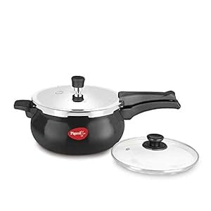  the Pigeon Pressure Cooker The durable titanium hard anodized aluminum construction induction base and stainless steel and glass lids 