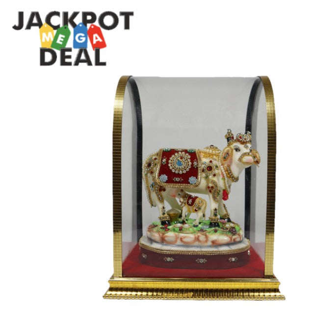 Cow Calf Statue with Stone Gift For Home warming