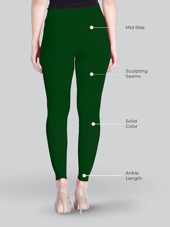 Lyra Women's Ankle Length Leggings L-58 (FOURLEAF GREEN)