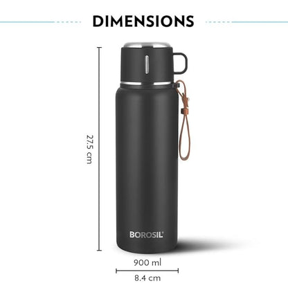 borosil vacuum bottle black color