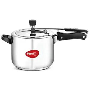  the Pigeon 14500 Stainless Steel Pressure Cooker Its 5 liter capacity and sandwich bottom ensure even heat distribution 