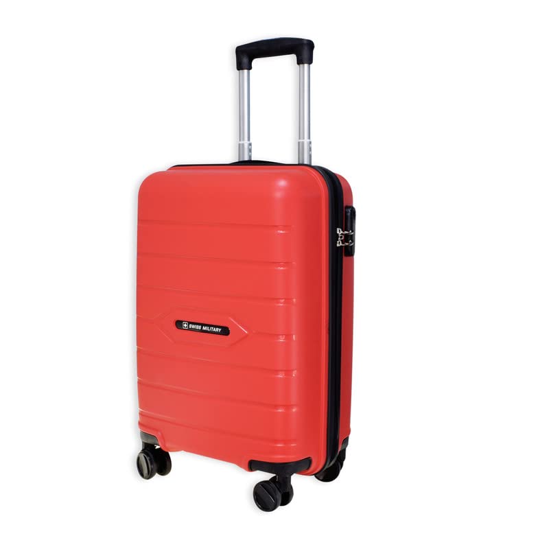 style with the Swiss Military Zest Luggage Bag Made with a durable ABS body and featuring a textured hard sided trolley design