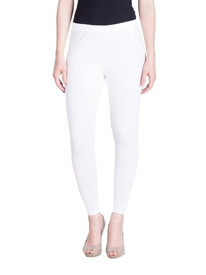 Lyra Women's Stretch Ankle length Leggings (White)