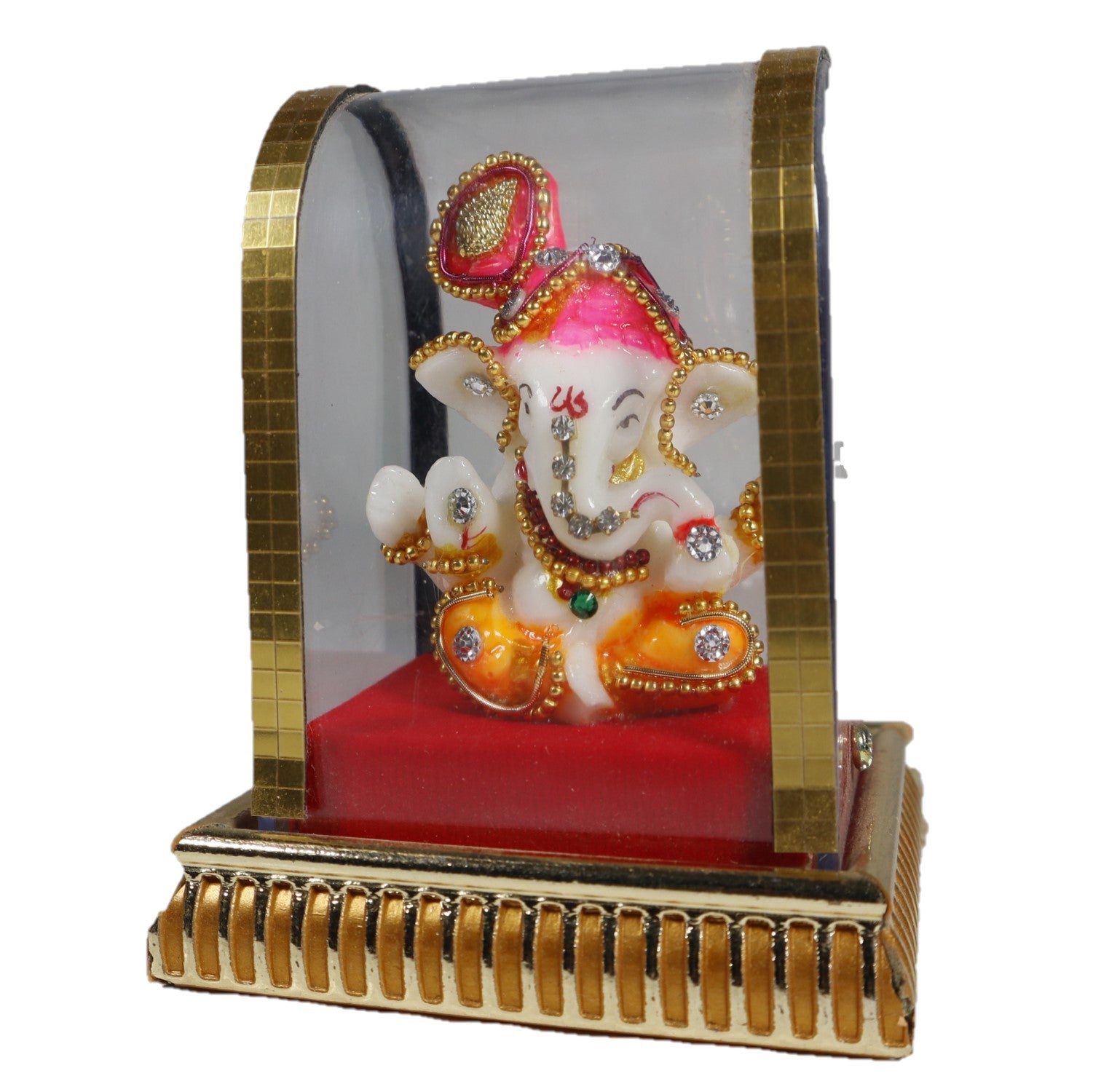 Ganesh idol with protective cabinet