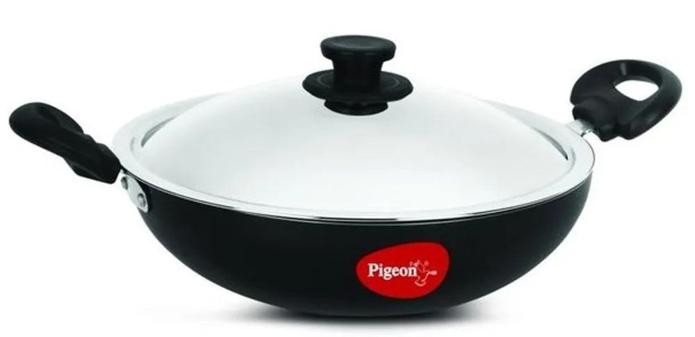 Pigeon Non Stick Kadai 300 IB, Induction Base with SS Lid SKU-SAP159 ITN