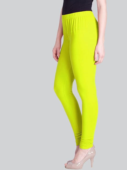 Lyra Women's Slim Fit Hosiery Churidar  Leggings (NEON LEMON)