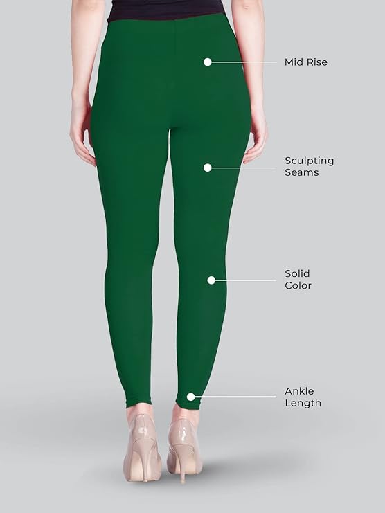 Lyra Women  Ankle Length Leggings (L-20 Rama Green)