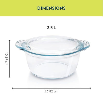 the convenience of cooking and serving in one dish with our Borosil Glass Casserole