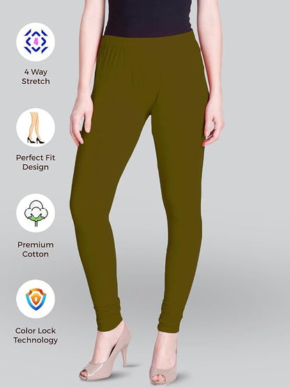 Lux Lyra Women Bottom churidar Legging L-39(Chatni Green)