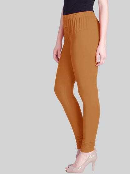 Lyra Women's Slim Fit Hosiery Churidar Leggings L-137 (HONEY)