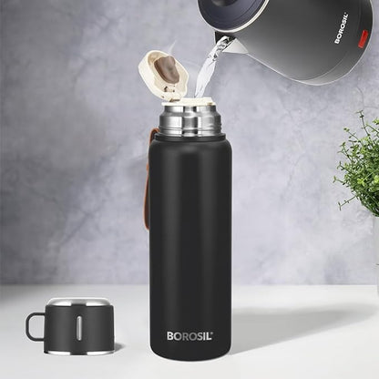 Borosil  900 ml Water Bottle, with Double Wall Vacuum  17 Hours Hot & 20 Hours Cold SKU5641 (ITN)